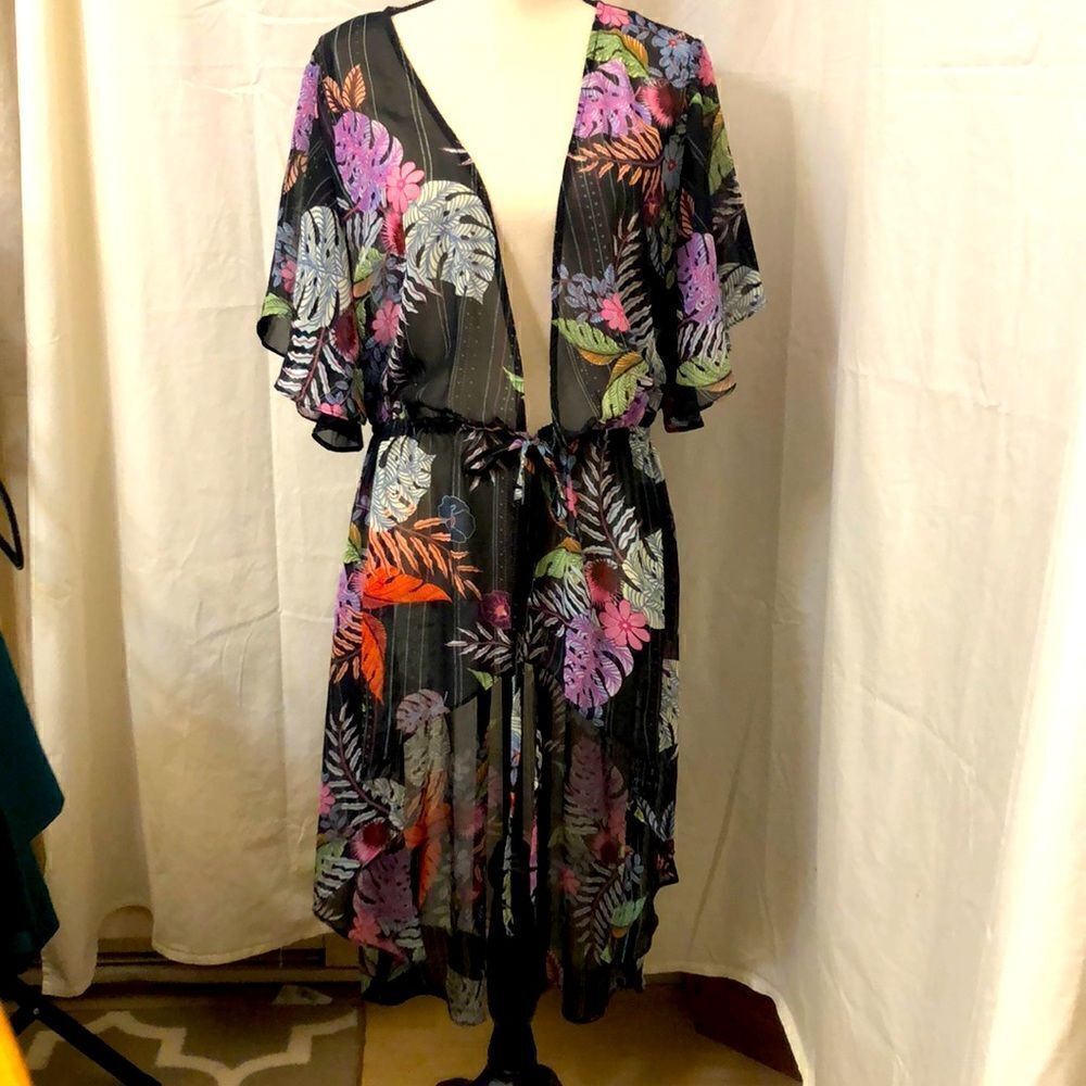 Baku swim tropical leaves cover up size M